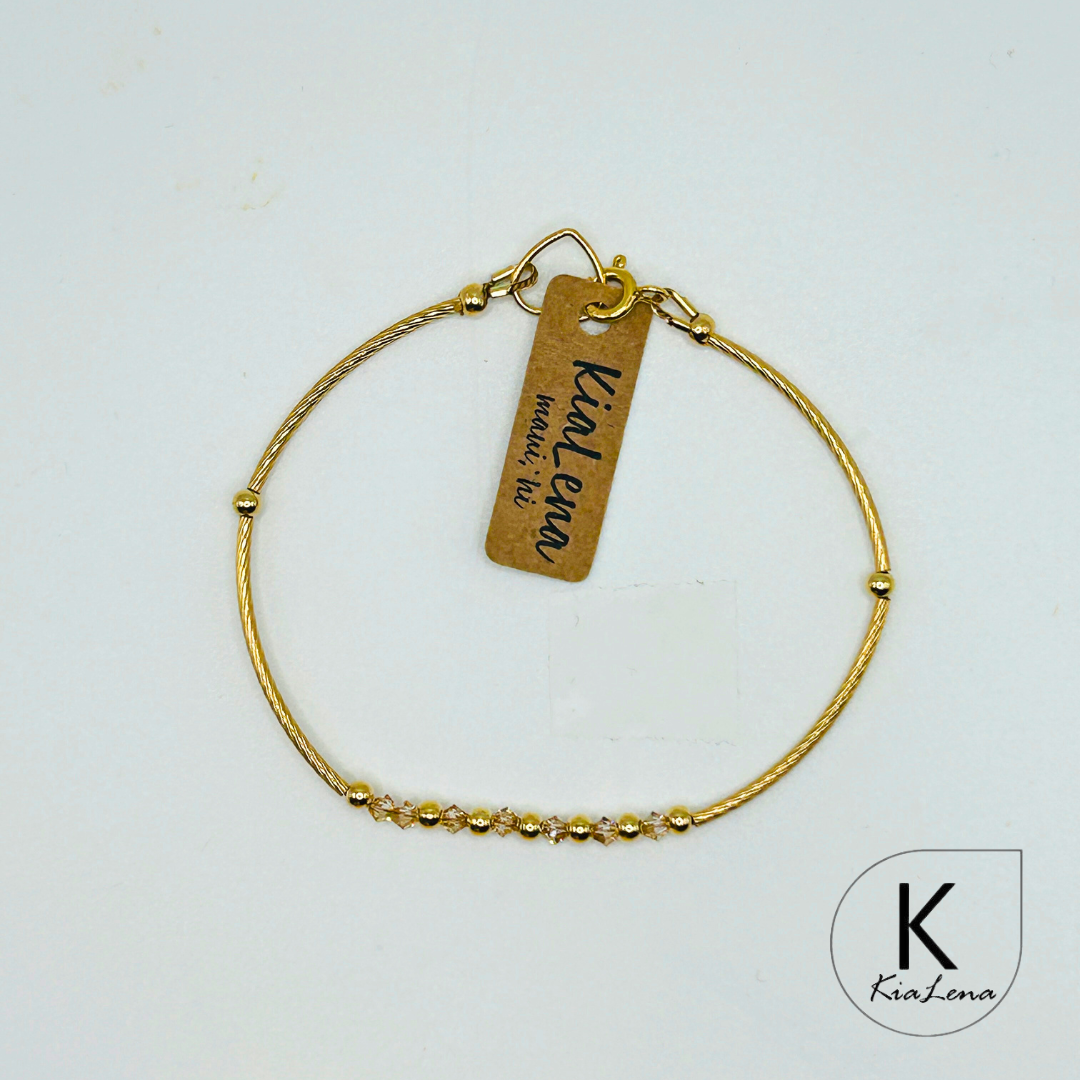 Swarovski and Gold Bead Bracelet