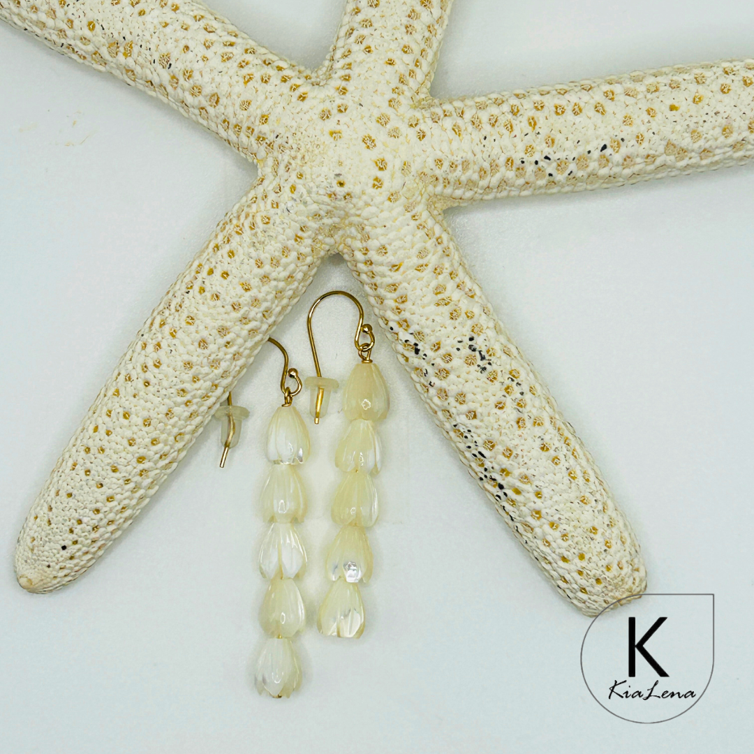 Mother of Pearl Pikake Drop Earrings