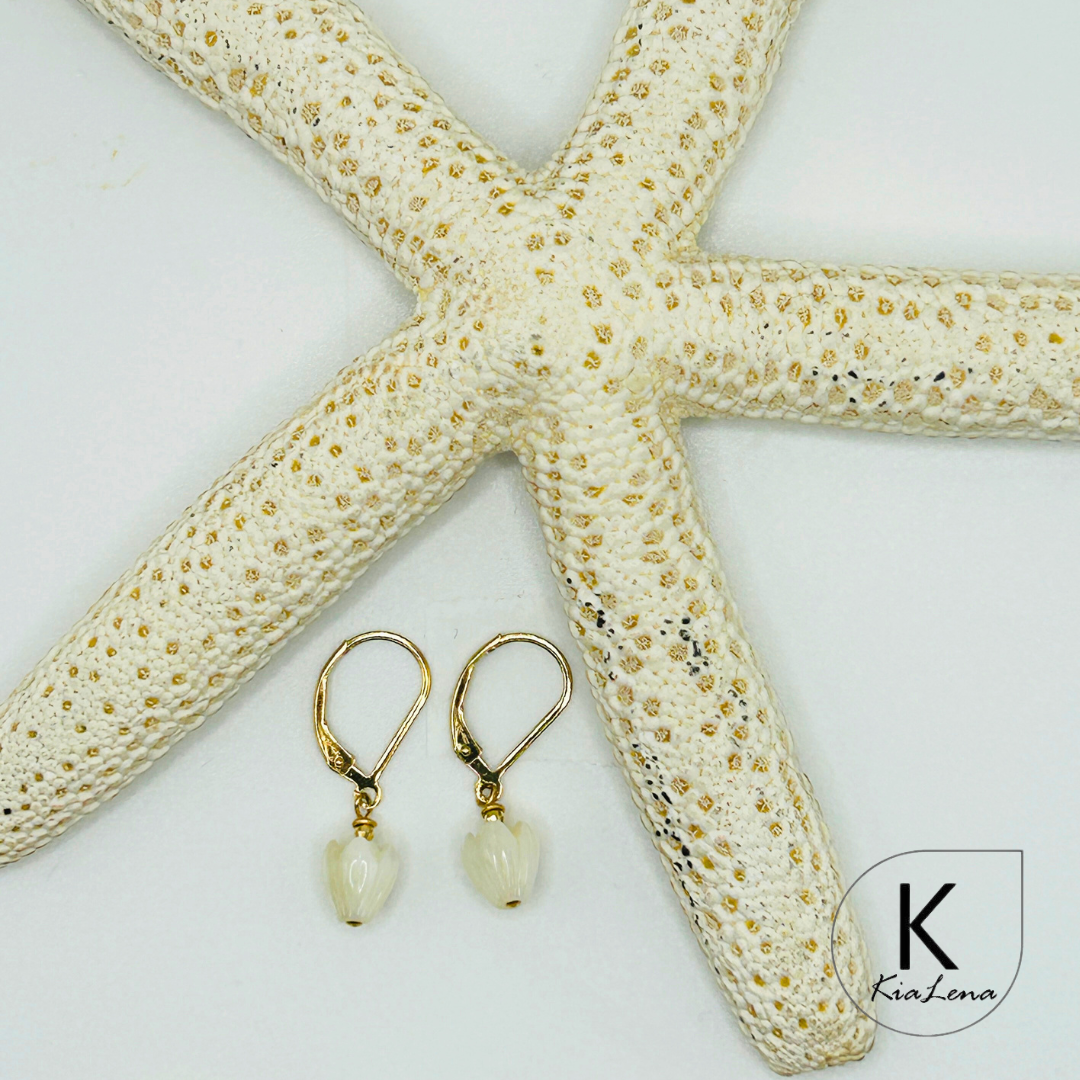 Mother of Pearl Pikake Drop Earrings