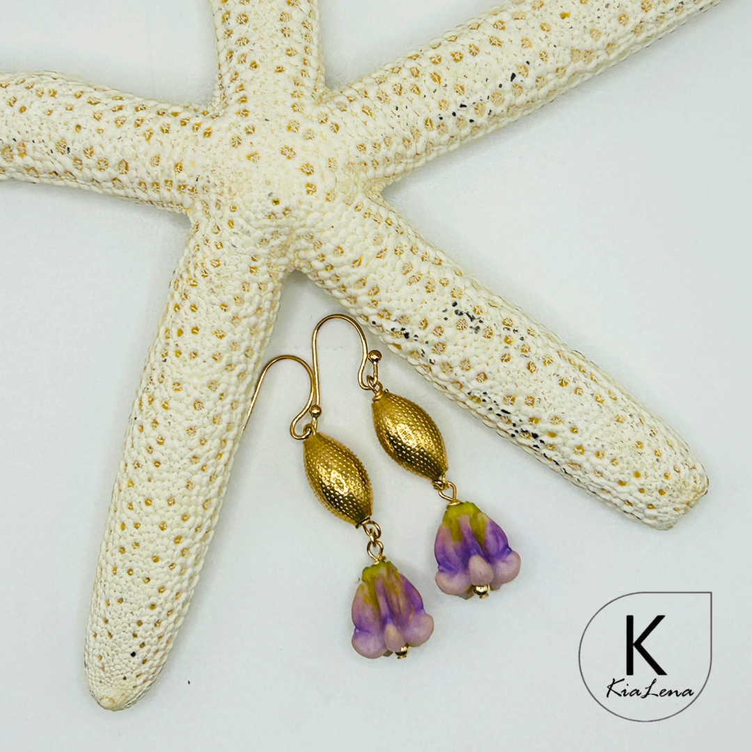 Crown Flower Drop Earrings