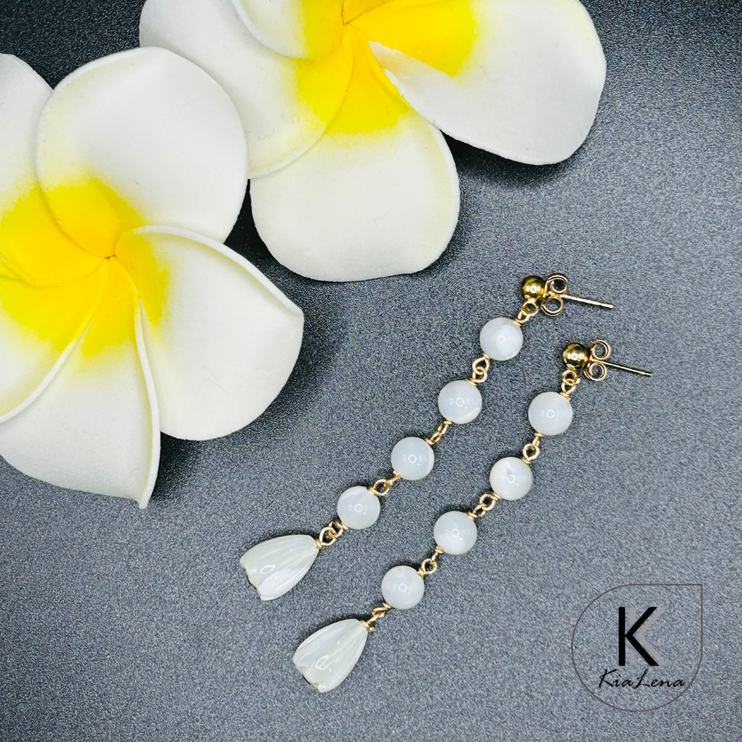 Mother of Pearl Pikake Drop Earrings