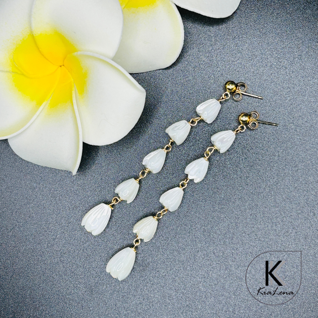 Mother of Pearl Pikake Drop Earrings