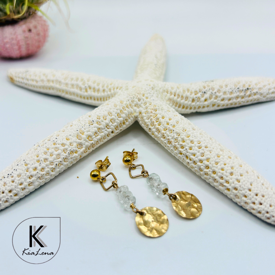 1 1/2" White Quartz Drop Earrings