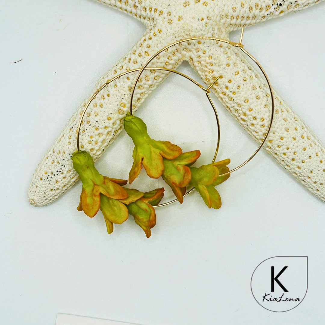 45mm Pakalana Flower Hoop Earrings