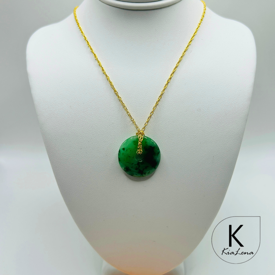 Jade Donut Pendant Necklace