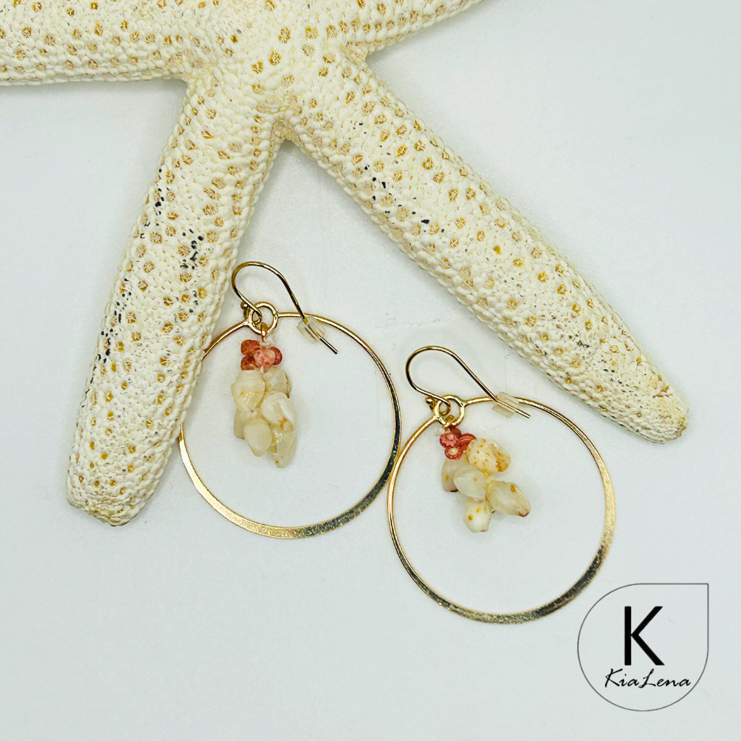 Ni'ihau Shell Hoop Earrings