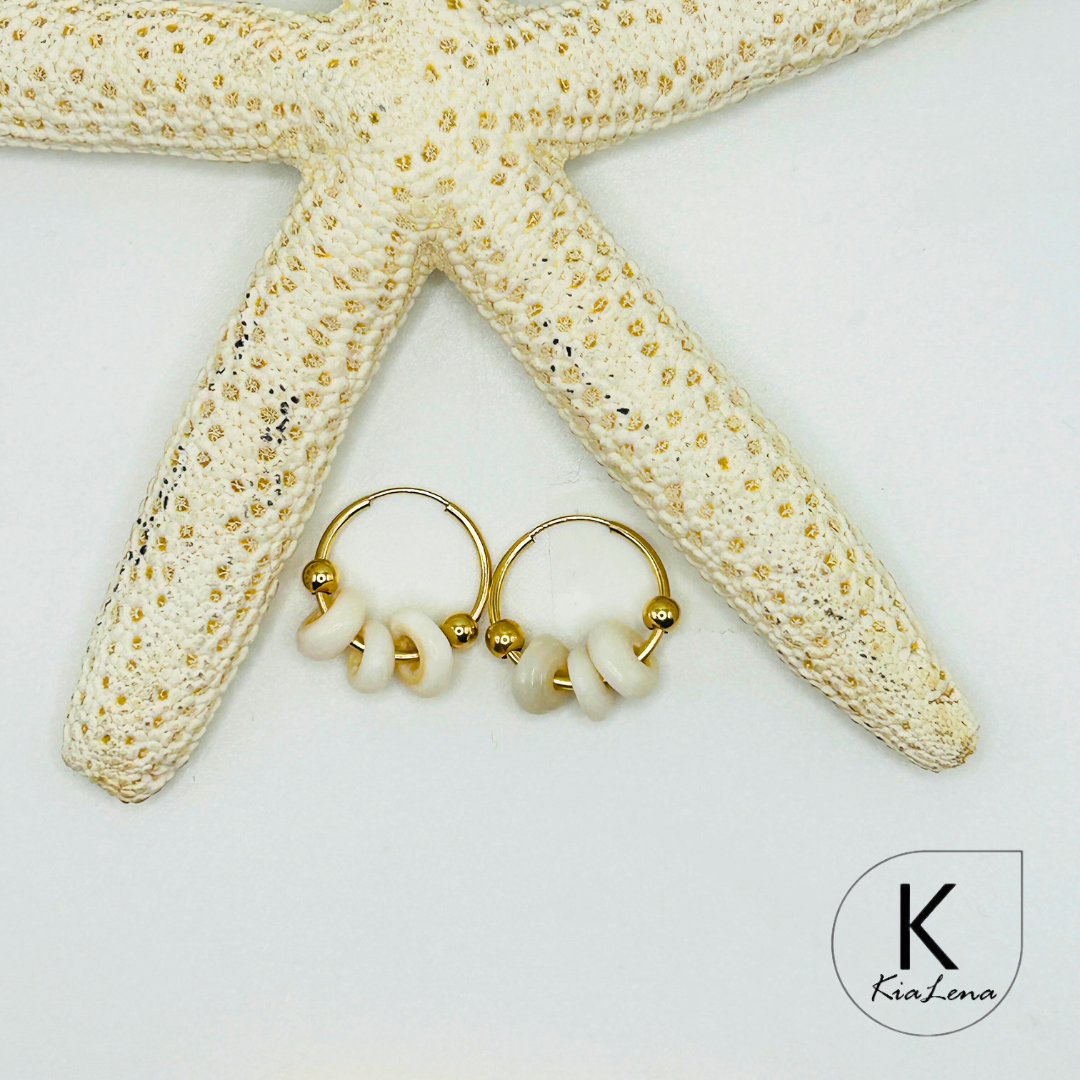 Ni'ihau Puka Shell Huggie Earrings