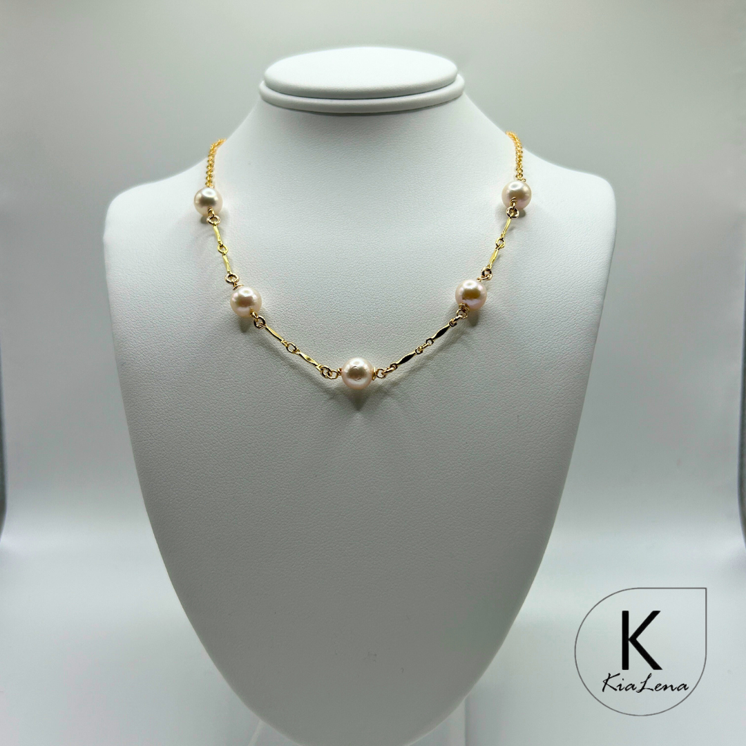 19 1/2" 5 Japanese Akoya Pearl Necklace