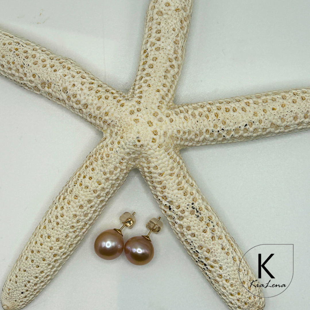 Edison Pearl Pink Stud Earrings