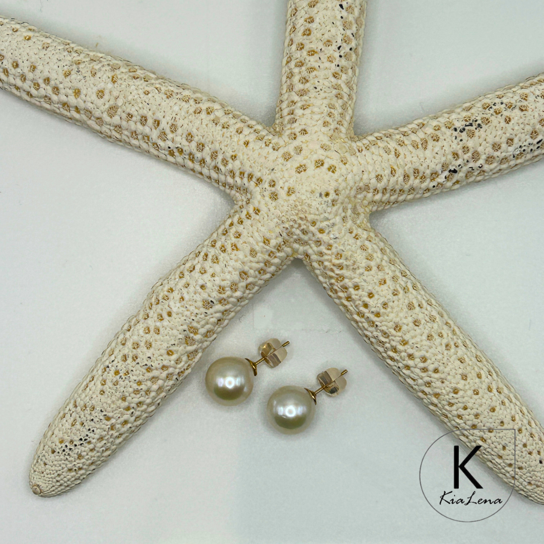 Edison Pearl White Stud Earrings