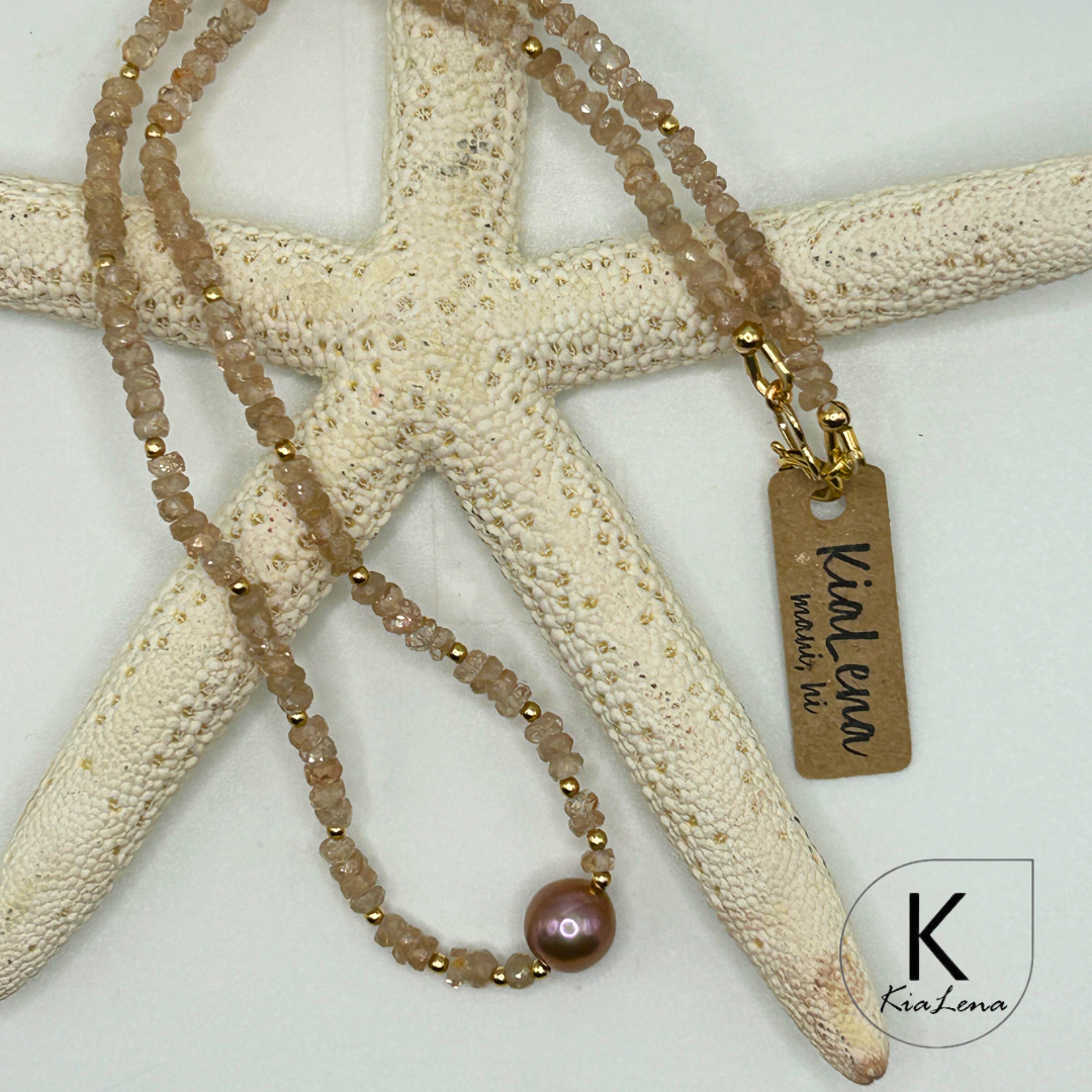 Solitaire Edison Pearl with Zircon Necklace