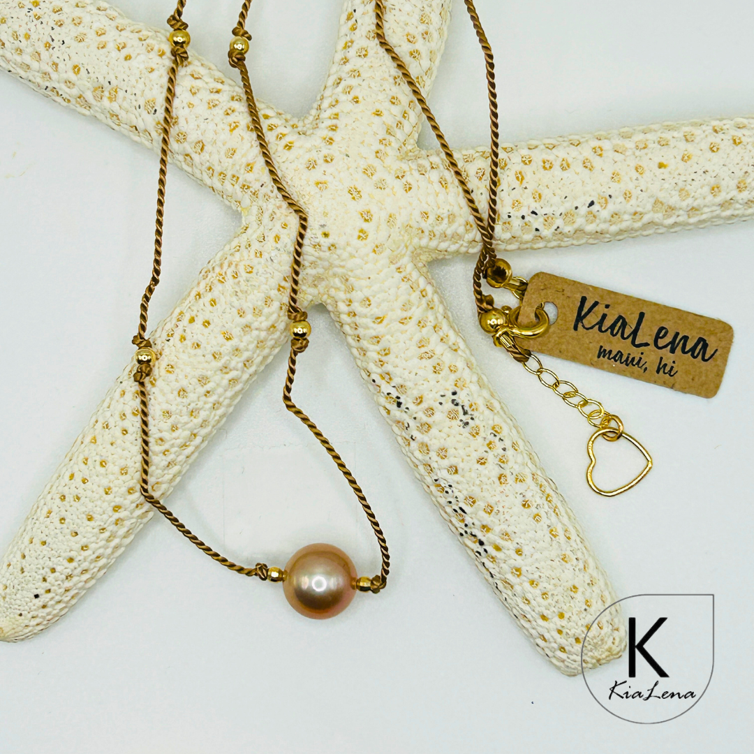 Solitaire Edison Pearl Floater Necklace