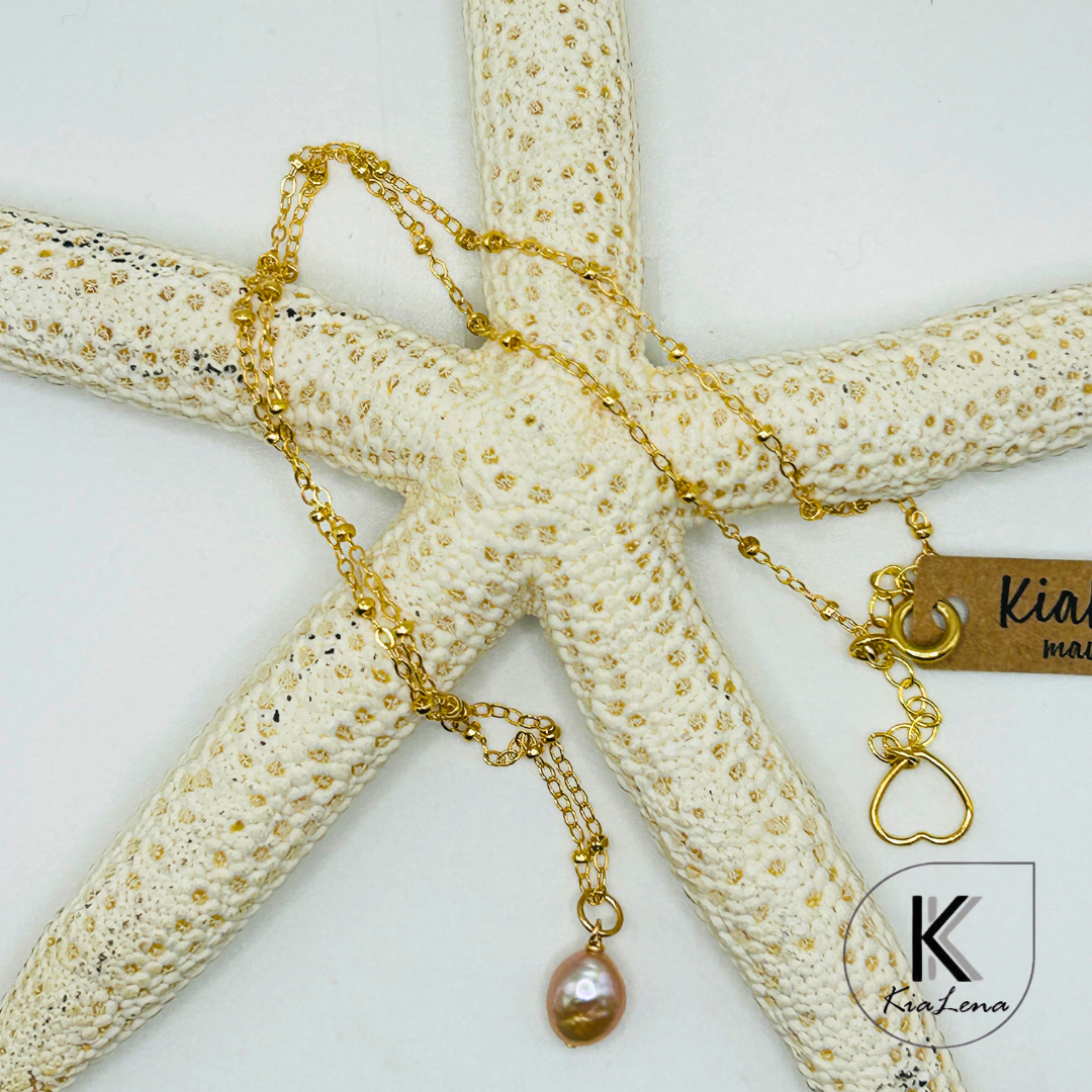 Solitaire Edison Keshi Pearl Necklace