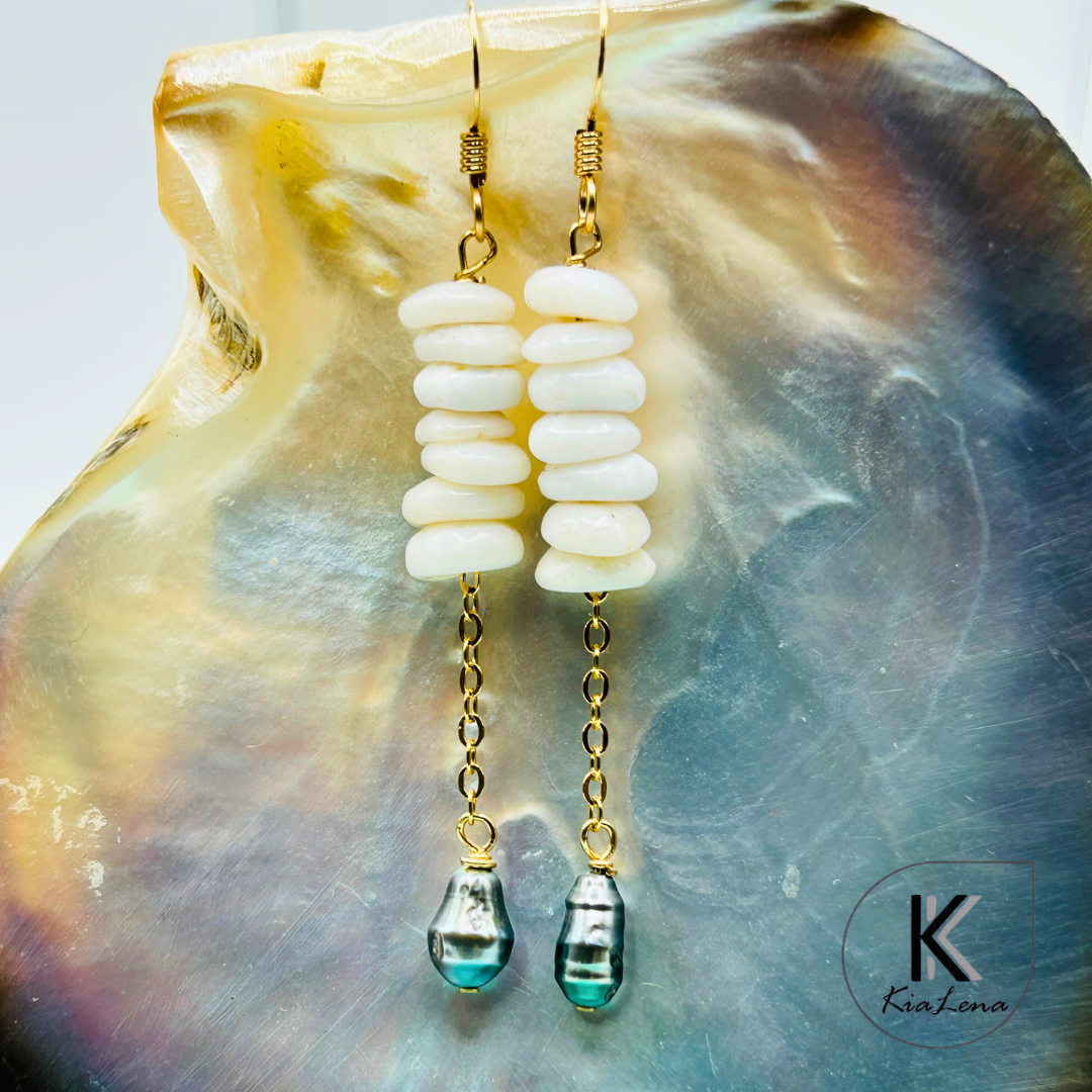 Tahitian Keshi Pearl Drop Earrings