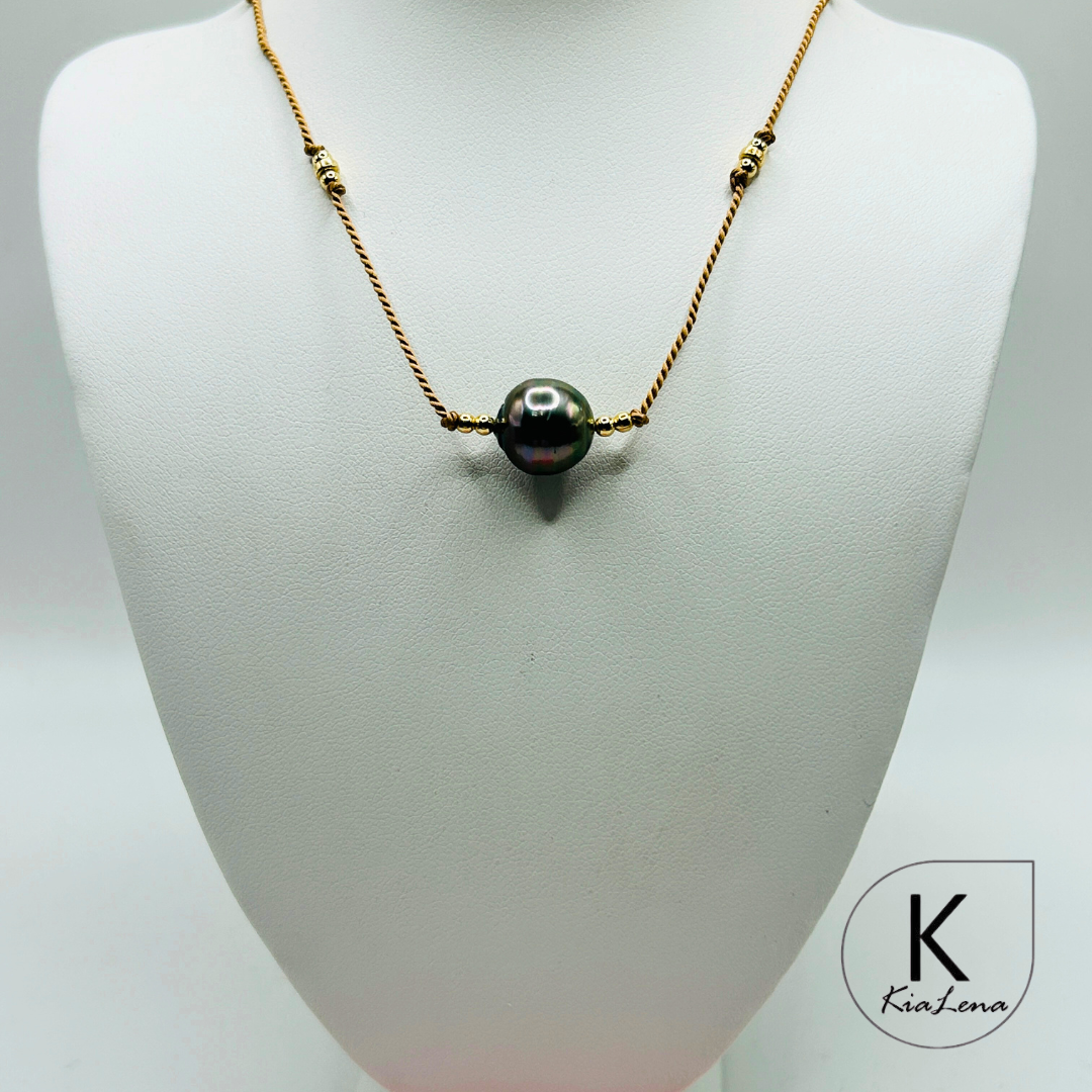 16" to 17 1/2" Single Tahitian Pearl Necklace