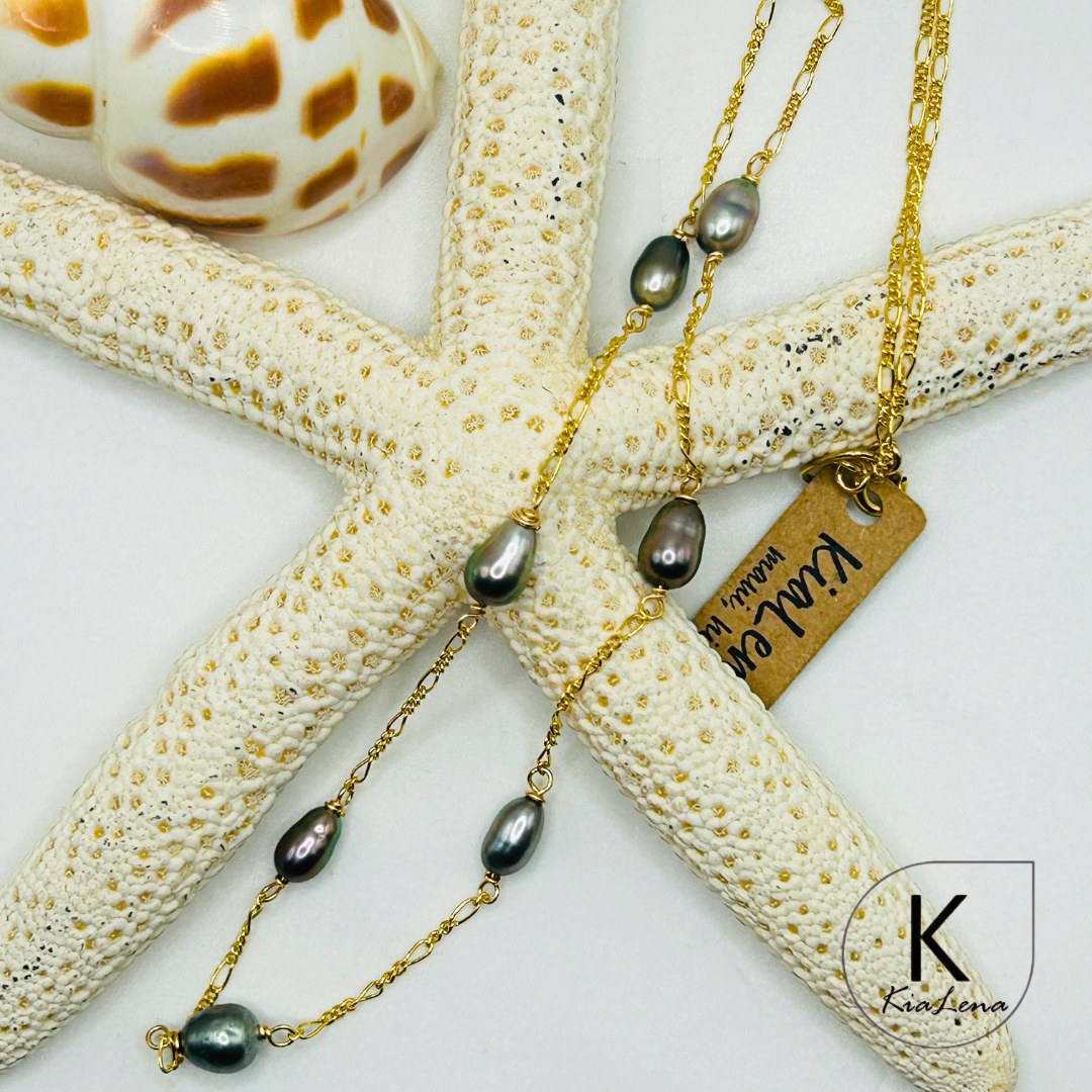 18 1/2" 9 Keshi Tahitian Necklace