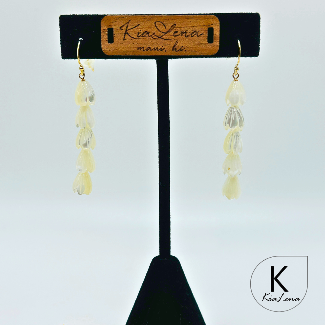 Mother of Pearl Pikake Drop Earrings