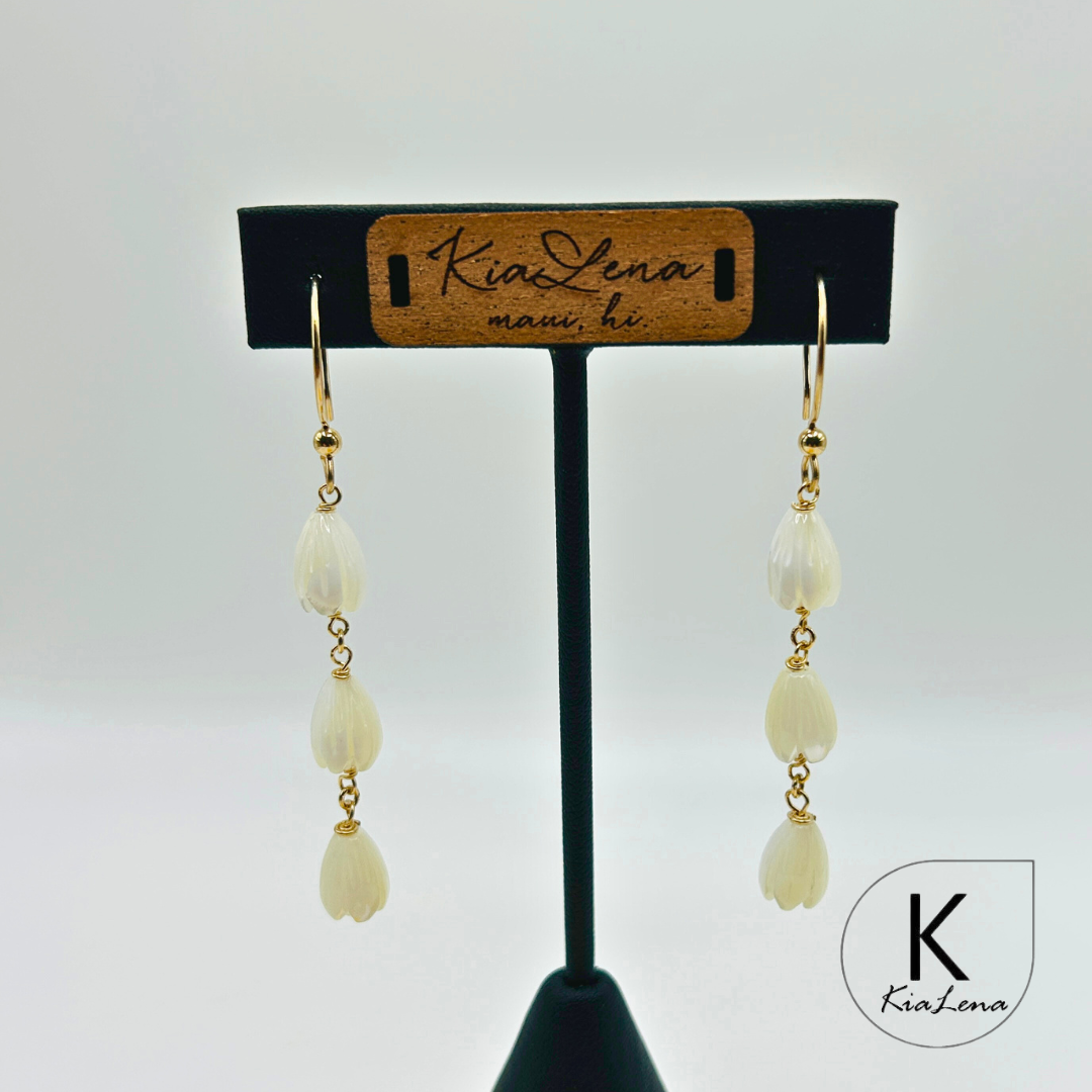 Mother of Pearl Pikake Drop Earrings