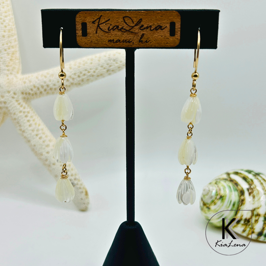 Mother of Pearl Pikake Drop Earrings