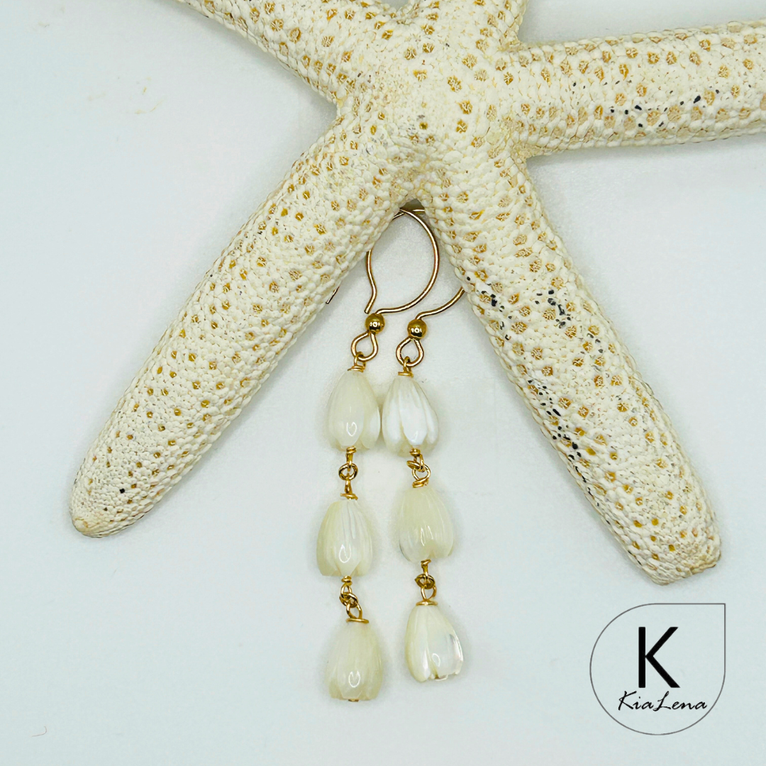 Mother of Pearl Pikake Drop Earrings