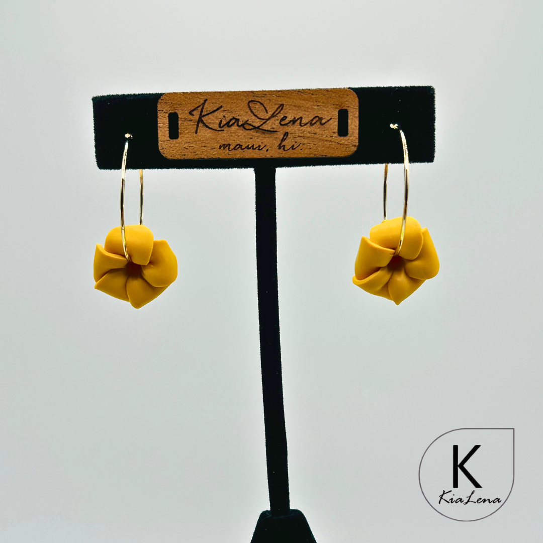 Puakenikeni Flower Hoop Earrings