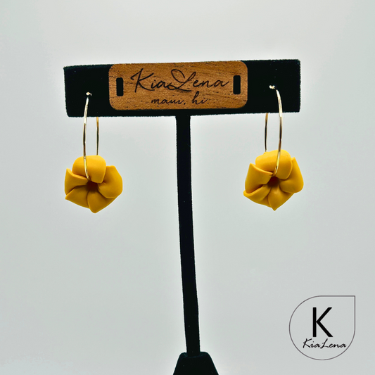 Puakenikeni Flower Hoop Earrings