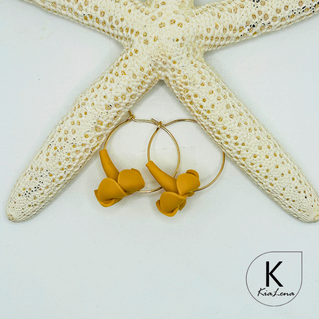 Puakenikeni Flower Hoop Earrings