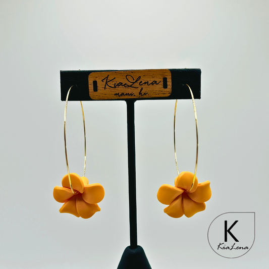 Puakenikeni Flower Hoop Earrings