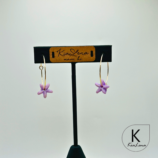 Crown Flower Hoop Earrings