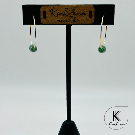 Jade Barrel Hoop Earrings