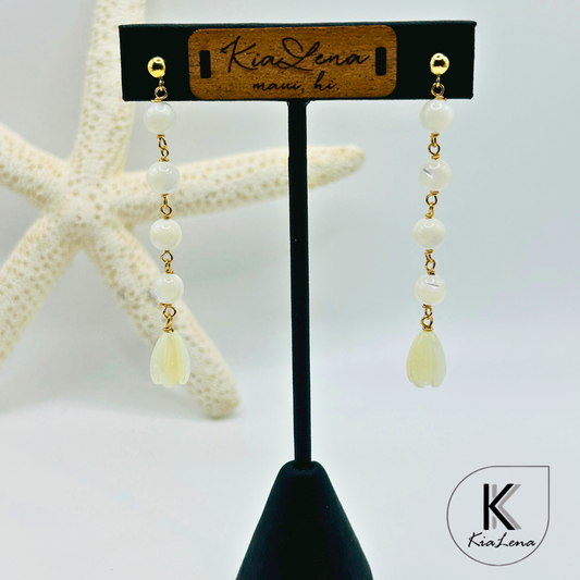 Mother of Pearl Pikake Drop Earrings