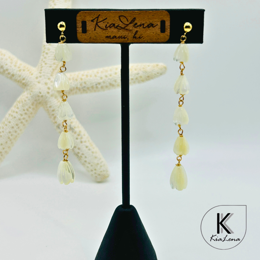 Mother of Pearl Pikake Drop Earrings