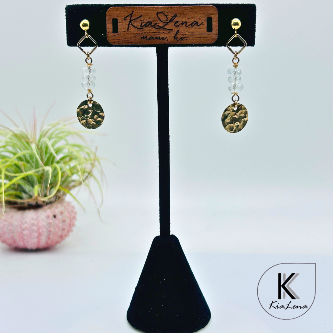 1 1/2" White Quartz Drop Earrings