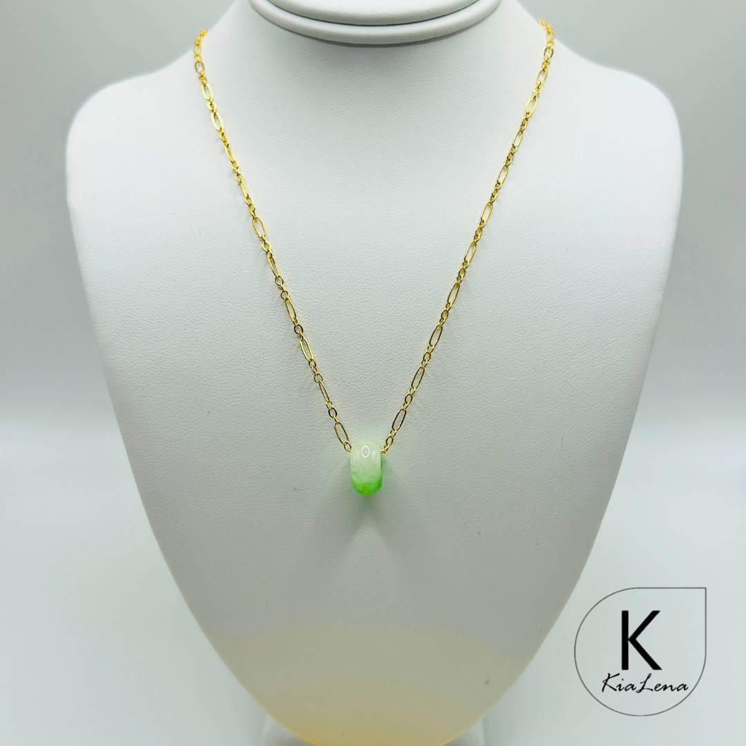 18 3/4" Jade Donut Necklace