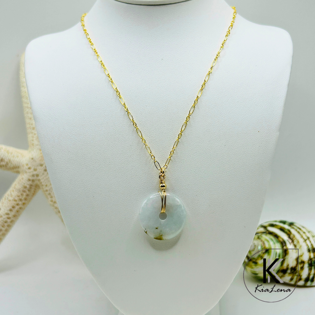 Jade Donut Pendant Necklace