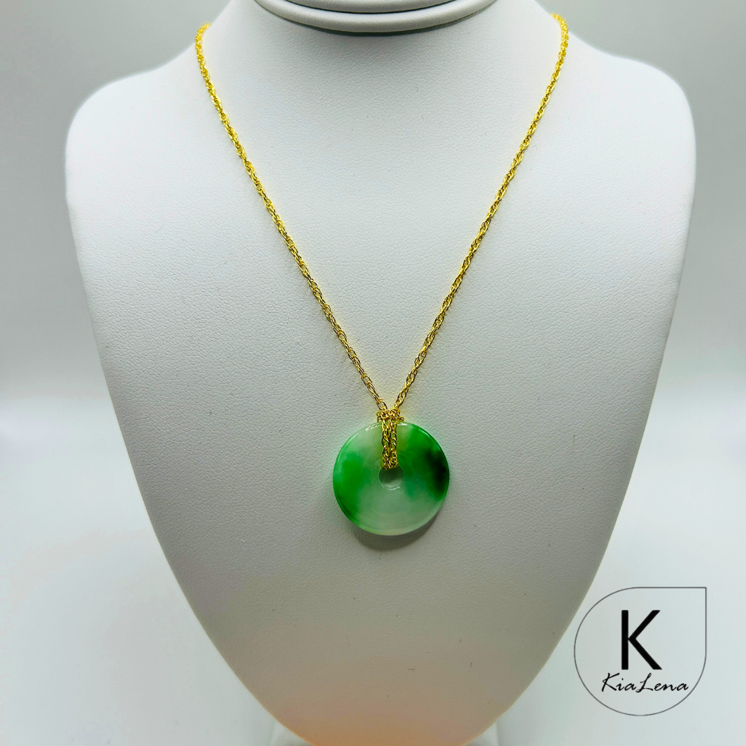 Jade Donut Pendant Necklace