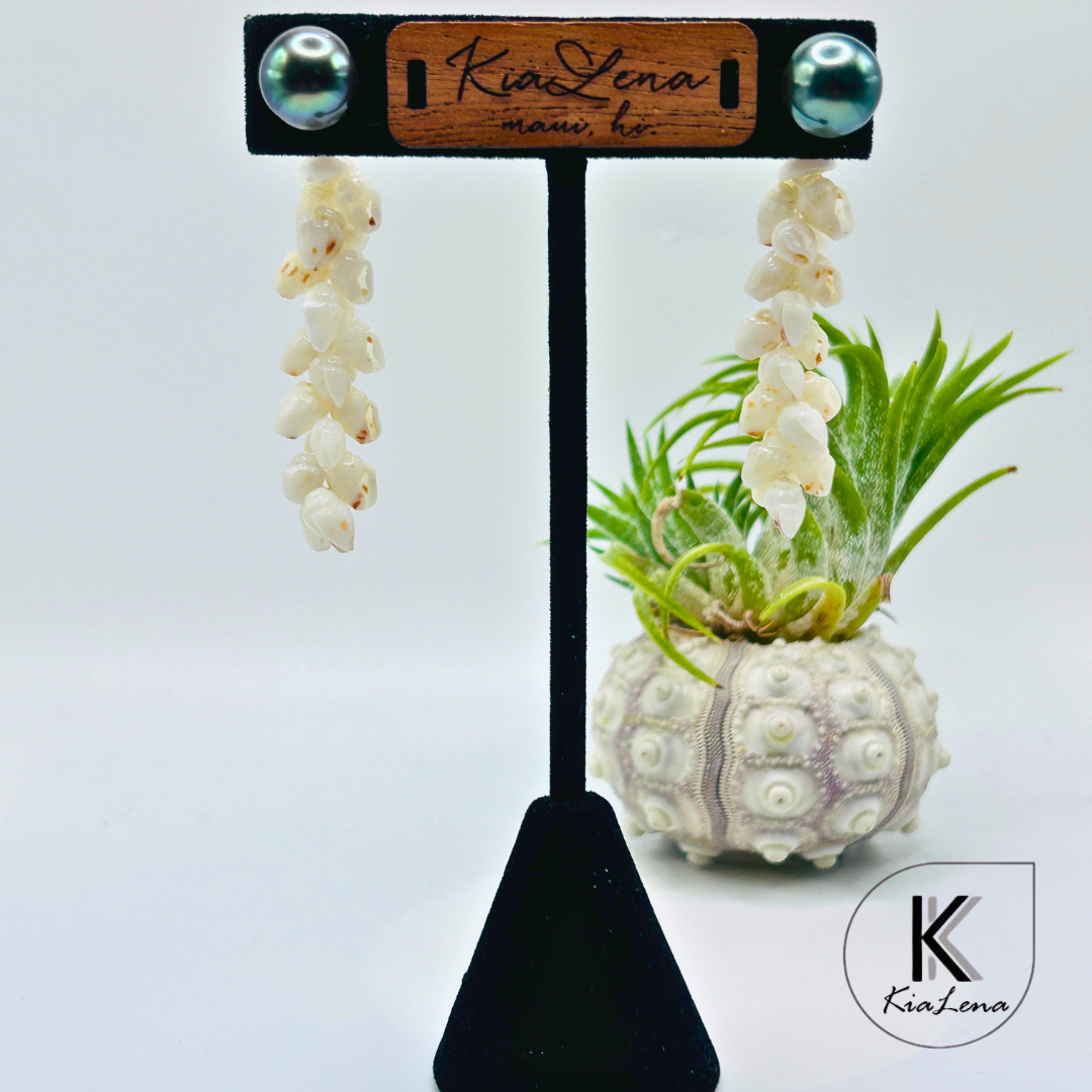 Ni'ihau 2"Shell Earring Jackets with optional Tahitian Studs