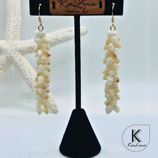 Ni'ihau 3" Niu Style Shell Earrings