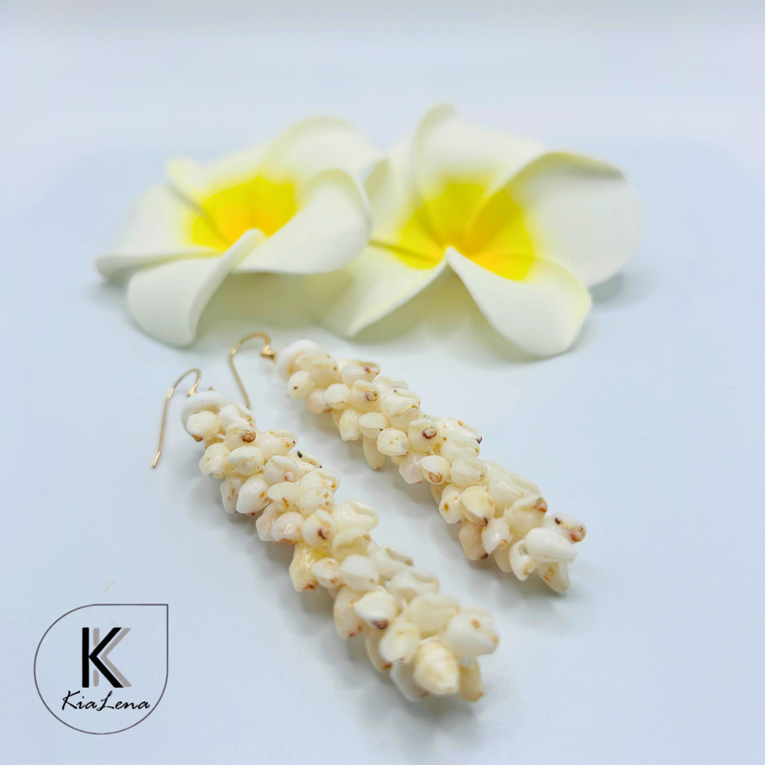 Ni'ihau 3" Niu Style Shell Earrings
