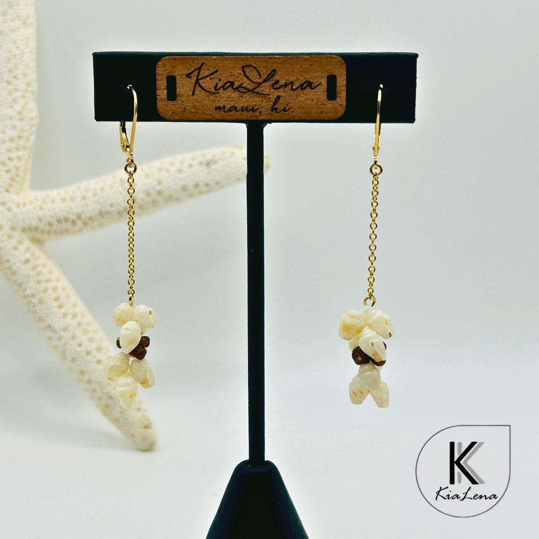 Ni'ihau 2 1/2"Shell Dangle Earrings