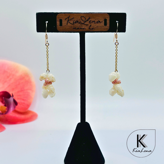 2" Ni'ihau Shell Dangle Earrings