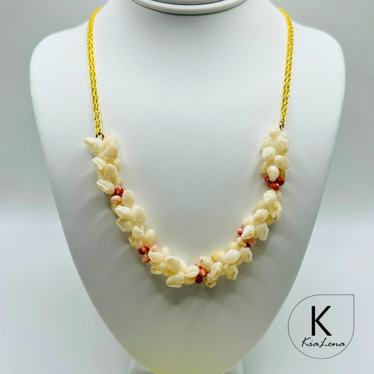 19"  Ni'ihau Shell Peal Necklace, Double chain