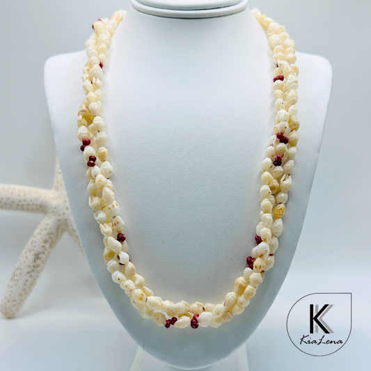 19 1/2"  to 21 1/2" Triple Ni'ihau Shell Necklace