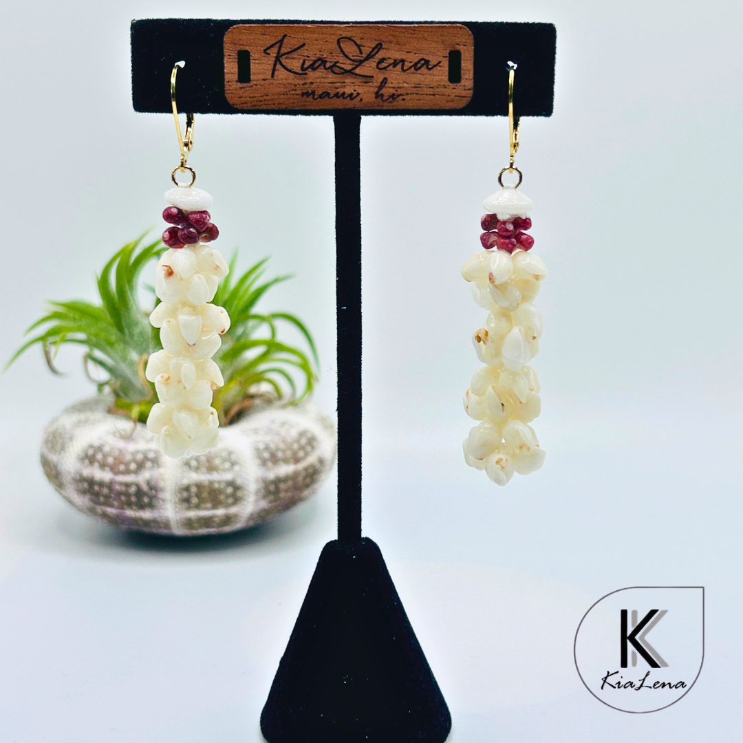 Ni'ihau 2 1/2" Shell Earrings