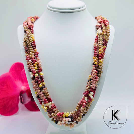 20" Ni'ihau Multi Color Kahelelani Shell Lei
