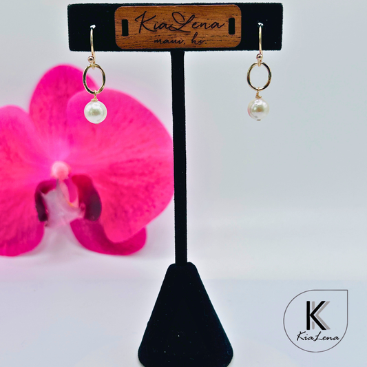 1 1/4" Japanese Akoya Pearl Drop Earrings