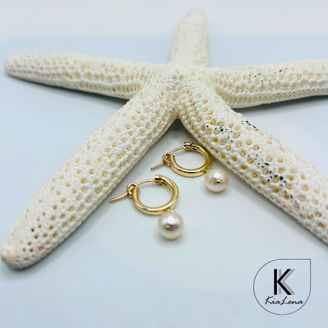 Japanese Akoya Pearl Huggie Earrings