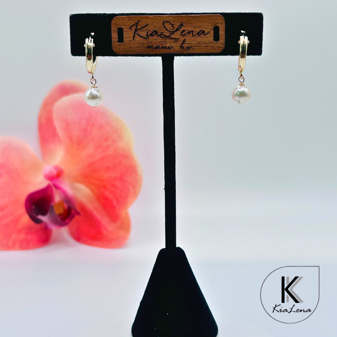 Japanese Akoya Pearl Huggie Earrings