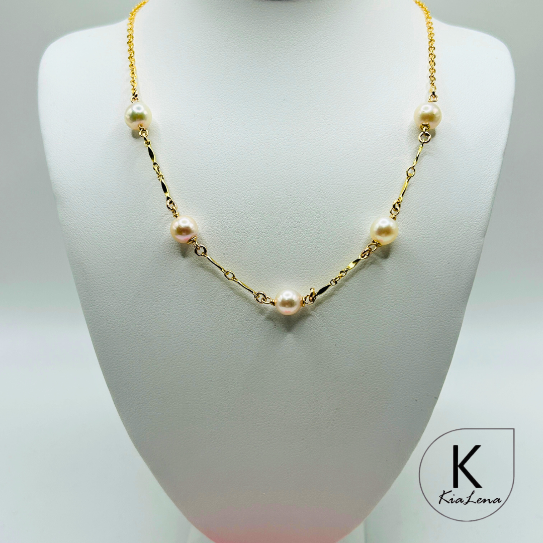 19 3/4" 5  Japanese Akoya Pearl Necklace