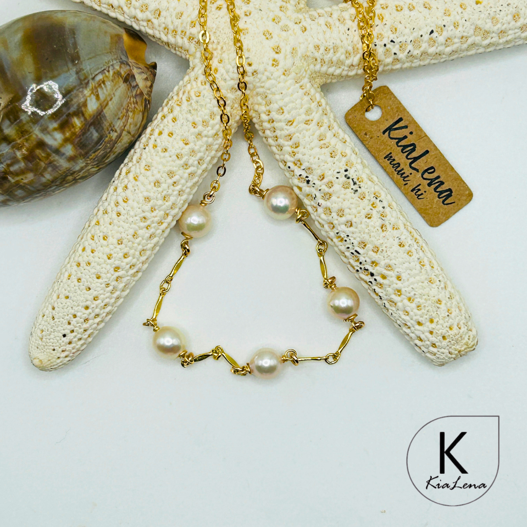 19 3/4" 5  Japanese Akoya Pearl Necklace